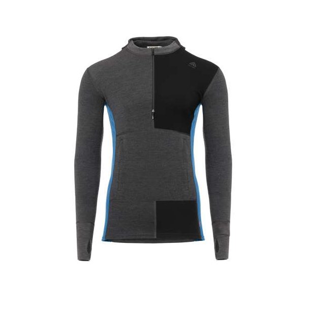 Aclima WarmWool Hoodsweater m.Zip Marengo/Jet Black/ Corsair