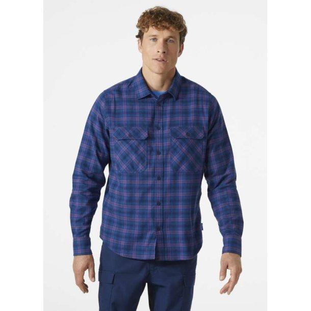 Helly Hansen Lokka Organic Flan Ls Shirt Ocean Classic Plaid