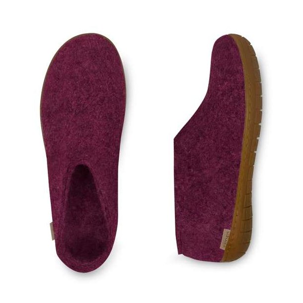 Glerups Shoe Hjemmesko Med Gummisl Cranberry
