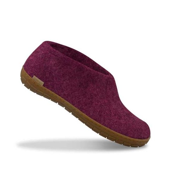 Glerups Shoe Hjemmesko Med Gummisl Cranberry