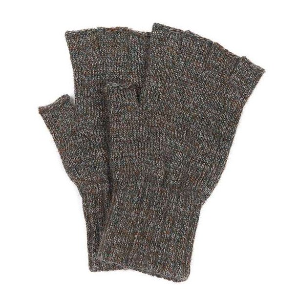 Barbour Fingerless Gloves DK Olive Check