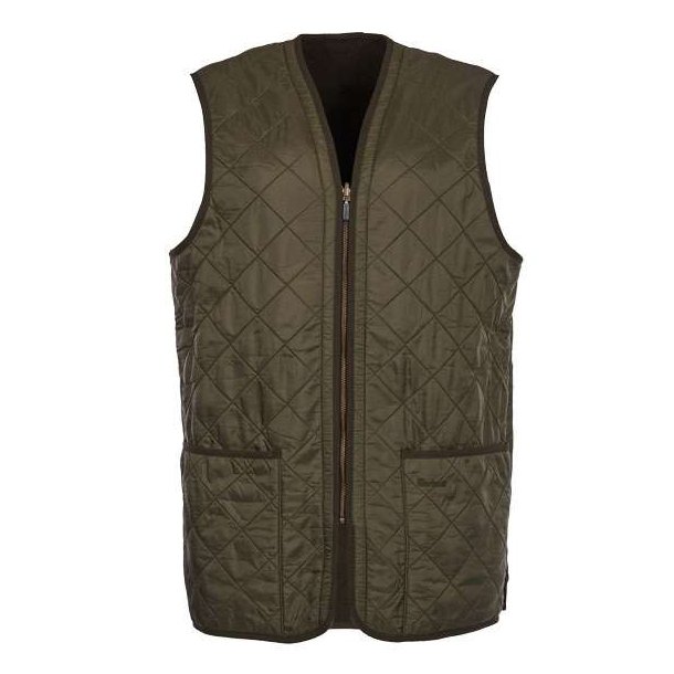 Barbour Polarquilt Waistcoat Olive, Zipp inn