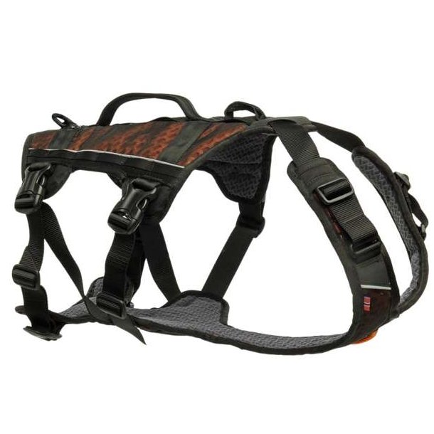 Non-Stop Dogwear Rock Harness Long Hundesele Sort/Orange Str M